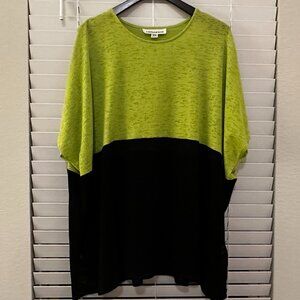 Caroline Rose - Lime/Green & Black Color Block Tunic - One Size Plus